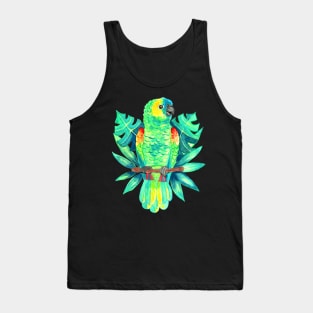 Amazon Parrot Tropical Watercolor Tank Top